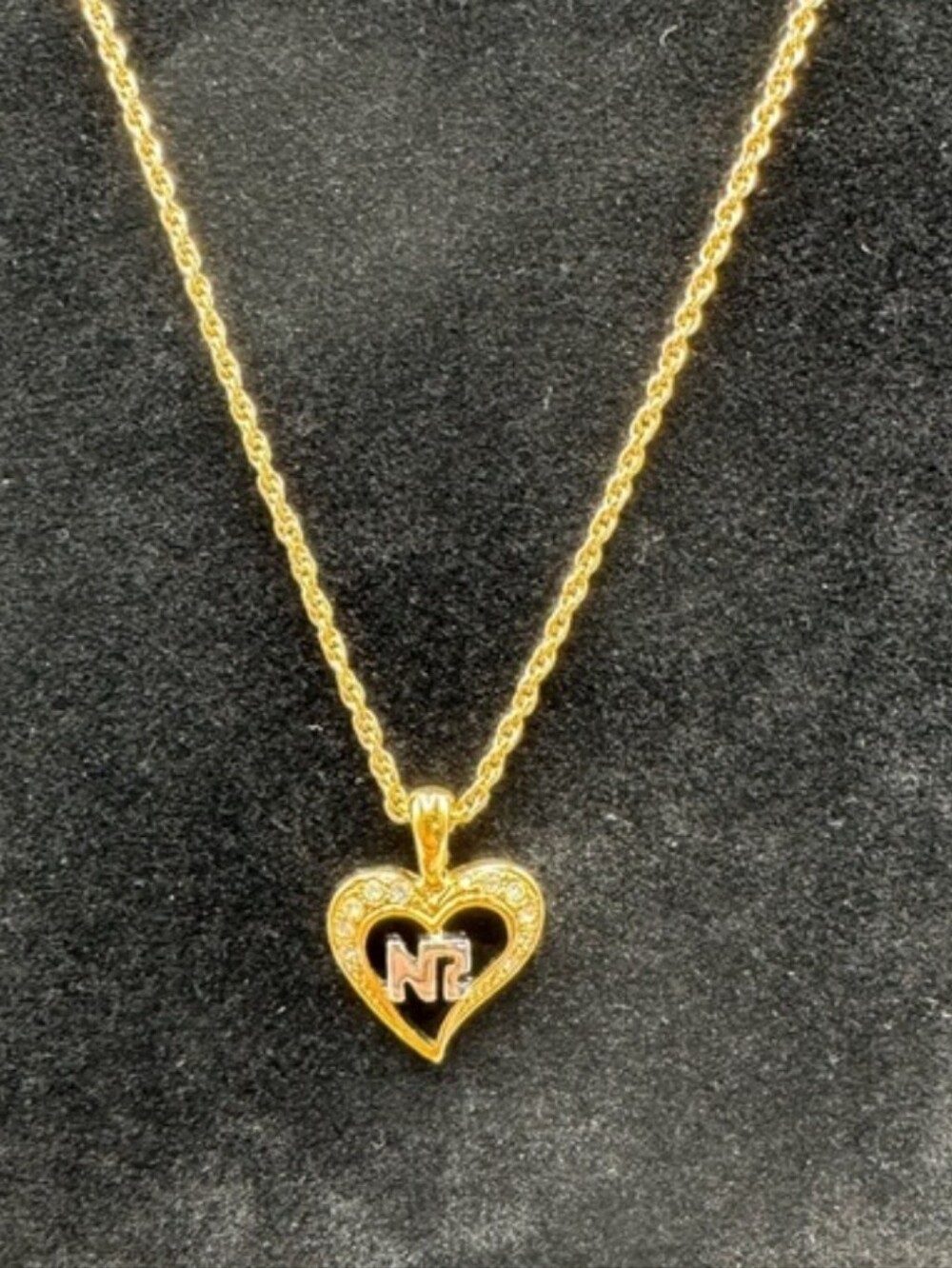 Nina Ricci Vintage heart pendant with rhinestones EUC